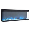 Wall Mounted 40/50/60'' LED Fireplace Inset Electric Fire Glass 3 Side Full View