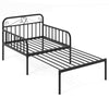 COSTWAY Metal Daybed Extendable Daybed to Single Size Bed Sofa Bed-Black