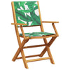 Folding Garden Chairs 8 pcs Green Fabric and Solid Wood T8D2