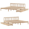 Bed Frame with Drawers 200x200 Solid Wood Pine B6R4