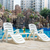 Sun Lounger Plastic Folding Outdoor Garden Chair Sunbed Adjustable Recliner Seat