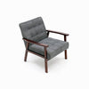 New Accent Chair Wood Frame with Cushion Balck Wide Seat Armchair
