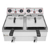 5000W 21.6L Commercial Electric Deep Chip Fryer 2 Tank French Fry Stainless Stee