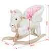 Children Plush Rocking Horse w/ Moving Sounds Riding Toy Kids Ride Seat Rocker