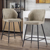 2 Pcs PU Bar Stools Kitchen Chair Seat Height 66cm Brown Beige grey