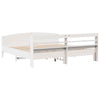 Bed Frame with Headboard White 180x200 King Solid Wood Pine P9N7