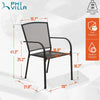 Set of 2 Metal Mesh Black Outdoor Patio Dining Chair Garden Furniture