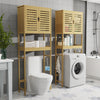 Large Bamboo Over-The-Toilet Storage Cabinet Bathroom Rack with Adjustable Shelf