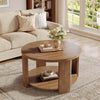 80cm Round Coffee Table for Living Room 2-Tier Modern Circle Accent Center Table