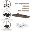 4.5M Double Sided Outdoor Garden Parasol Twin Size Patio Umbrella w/Metal Base