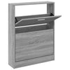 Sufrk Shoe Cabinet Grey Sonoma 59x17x81 Engineered Wood,Shoe Cabinet G2S5