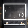Bathroom Mirror With LED Light Shaver Socket 3X Magnifying Touch Demister 100X70