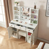 Vanity Makeup Table Dressing Desk Set 10 LED Lighted Mirror w/ Stool for Bedroom