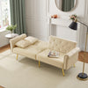 MODERN FABRIC SOFA BED LOVESEAT CLICK CLACK SOFA SETTEE RECLINER COUCH, BEIGE