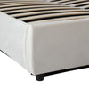 Upholstered Bed Ottoman Bed Frame Beige Fabric With Storage Double, No Mattress