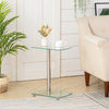 2-Tier Tempered Glass Sofa End Side Coffee Table Bedside Table Night Stand Lamp