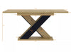 Dining Kitchen Table Small Extendable 120-160cm Oak & Black X Leg 6 8 Seater XIA