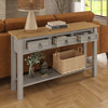 Corona Console Table 3 Drawer Hall Grey Solid Mexican Pine Wood Wax