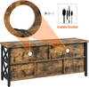 TV Stand Industrial Storage Cabinets Shelves Living Room Fits 65 Inch Rustic