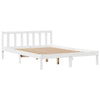 Bed Frame with Headboard White 160x200 Solid Wood Pine V5G8