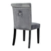 Grey Dining Chairs with Silver Knocker Velvet Dining Room Chair Table Furniture