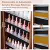 3-in-1 Jewelry Cabinet 360° Swivel Mirror Jewelry Armoire W/ 3-Color LED Lights