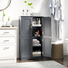 Bathroom Floor Storage Cabinet 110cm Freestanding Pantry Cabinet-Gray