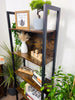 Tall 5 Tier Rustic Bookcase Slim Industrial Bookshelf Storage Unit Display Shelf