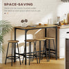 Breakfast Bar Table Set 5 Piece Industrial Dining Table Stools for Kitchen Home