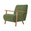 Green Chenllie Accent Chair Modern Upholstered Armchair Wooden Legs Living Room