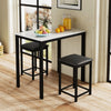 3-Piece Bar Table Set w/1 Table & 2 Upholstered Bar Stools