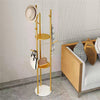 Metal Hall Tree Clothes Stand Coat Rack Hat Handbag Hanger with 3 Shelves
