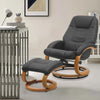Upholstered PU Recliner Lounge Chair with Footrest High Back Home Office Black