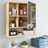 Bamboo Bathroom Cabinet Wall Over Toilet Storage w/ Mirror Door & Shelf