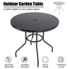 Garden Table Folding Mesh Chair Balcony Coffee Bistro Furniture w/ Umbrella Hole
