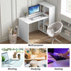 Computer Desk Corner Study Writing Table Workstation with 6 Open Compartments