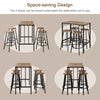 5Pcs Bar Height Kitchen Dining Set Bar Table Stool Set w/Wine Racks Glass Holder