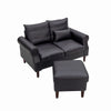 2 Seater faux leather/Linen Fabric Love Seat Sofa Armchair with Footstool Couch