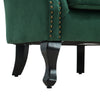 Emerald Green Padded Velvet Armchair Queen Anne Sofa Tub Chair Shell Back Rivet