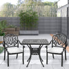 Cast Aluminium Garden Table And Chairs Outdoor Dining Bistro Furniture White Set
