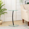Sofa Side Table With Tempered Glass Top Living Room Furniture Coffee Tea Tables
