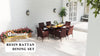 Outdoor Garden Rattan Furniture Cube Dining Set Rectangular Table 6 Chairs Brown