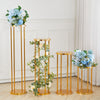 Electroplated Gold Metal Frame Flower Stand Wedding Centerpiece Stage Prop Deco
