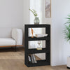 Book Cabinet/Room Divider Black 60x30x103.5 Solid Wood Pine R2P0