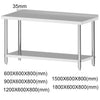 Commercial Stainless Steel Catering Table Work Bench Worktop Backsplash / Wheel