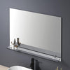 Frameless Bathroom Mirror with Glass Shelf Large Hanging Wall Rectangle Vanity