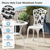 Outdoor Furniture Table and Chairs Set with Umbrella Holes-White
