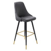 Set Of 2 Upholstered 115cm Tall Batstools High Metal Legs Footrest Velvet Grey