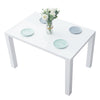 Wood White High Gloss Dining Table Dining Room Rectangular 4-6 Seats Kitchen