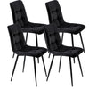 Set of 4 Dining Chairs with Backrest Metal Legs Living Room Kitchen Chairs Black